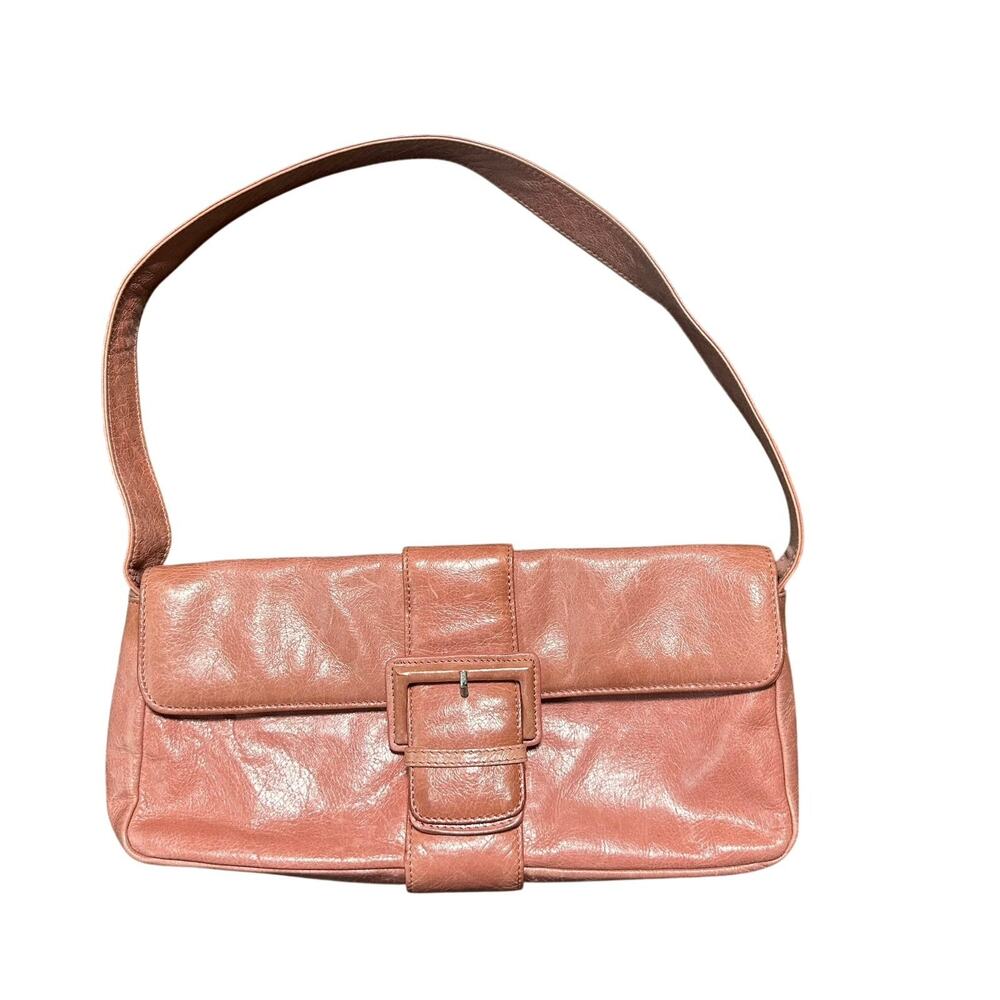 Hobo Salmon Pink Leather Shoulder Bag